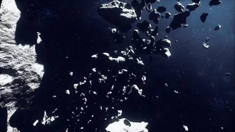 Luminous debris revolves swiftly as ships traverse narrow galactic pathways Stock Footage 326293909