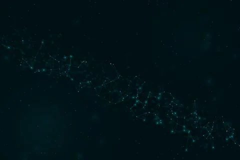 A luminous diagonal stream of interconnected points sweeps through a deep d.. Stock Illustration