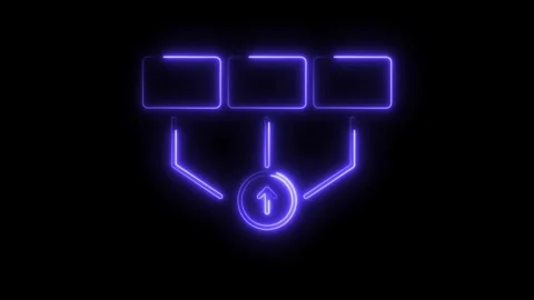 Luminous diagram flowchart with up arrow glowing in the dark animation Stock Footage 308712845