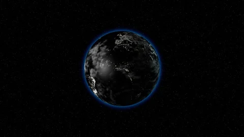 The luminous Earth rotates in space Stock Footage 128226517