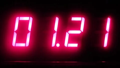 Luminous electronic clock at night Stock Footage 167806608