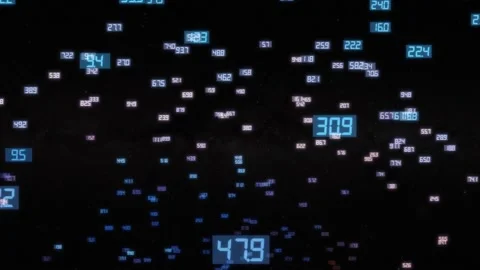 Luminous elements with numbers Stock Footage 171361754