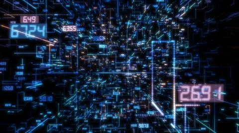 Luminous elements with numbers Stock Illustration