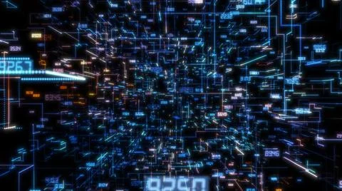 Luminous elements with numbers Stock Illustration