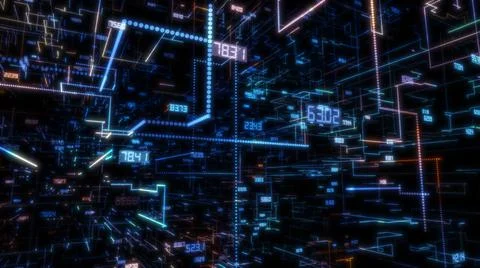 Luminous elements with numbers Stock Illustration