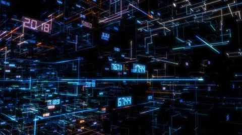 Luminous elements with numbers Stock Illustration