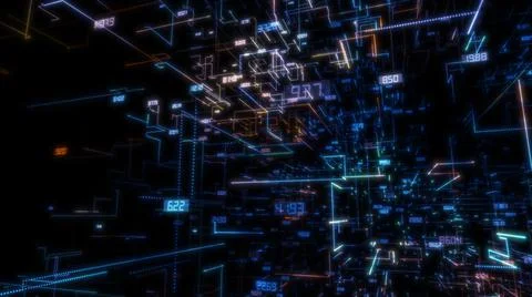 Luminous elements with numbers Stock Illustration