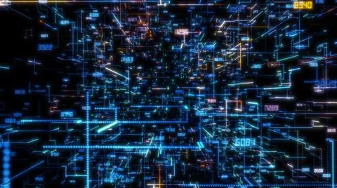 Luminous elements with numbers Stock Illustration