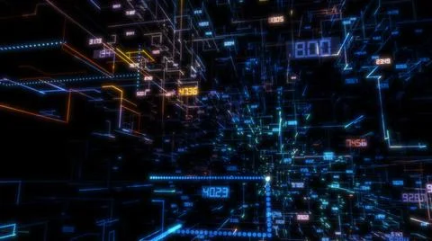 Luminous elements with numbers Stock Illustration