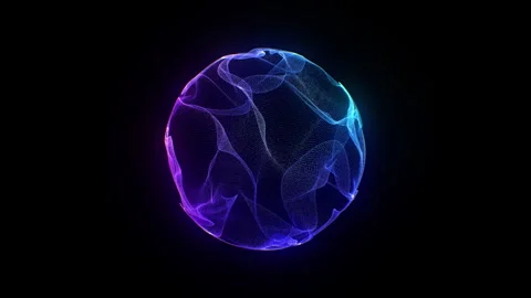 Luminous Energy Sphere: Pulsating orb of vibrant blue and purple light Stock Footage 282311127