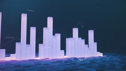 Luminous financial bar graph on dark background 스톡 동영상 155526113