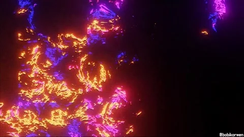 Luminous Flow: Abstract Energy Currents, Neon Molten Texture, Cosmic Glow Stock Footage 302309340