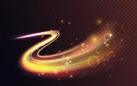 Luminous gold light luxury shape wave, abstract magic glow energy stream effect Stock Illustration