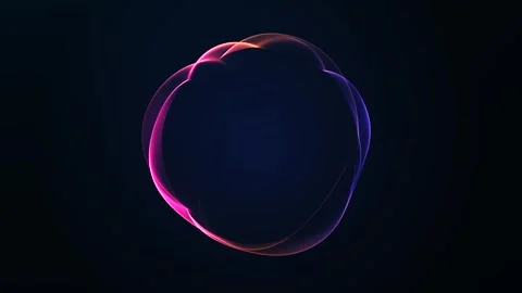 Luminous gradient energy ring on dark background, with neon magenta, orange.. Stock Footage 344036753