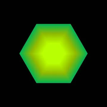 Luminous Green Gradient Hexagon Icon Illustrazione stock