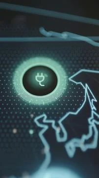 Luminous green plug sits inside a circular marker Stock Photos