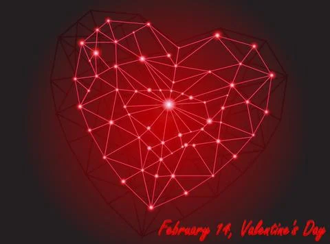 Luminous Heart Network Stock Illustration