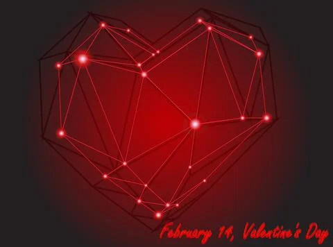 Luminous Heart Network Stock Illustration