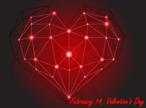 Luminous Heart Network Stock Illustration