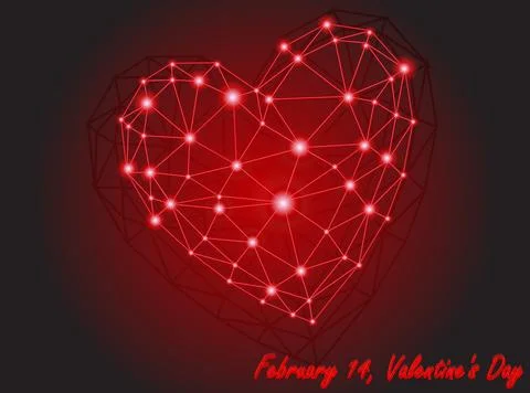 Luminous Heart Network Stock Illustration