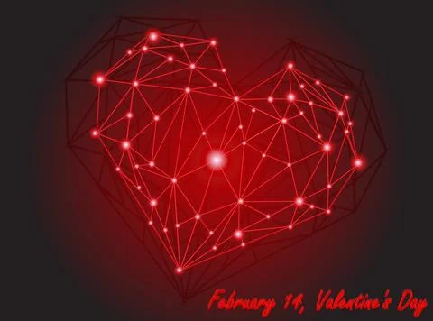 Luminous Heart Network Stock Illustration