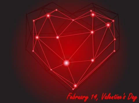 Luminous Heart Network Stock Illustration