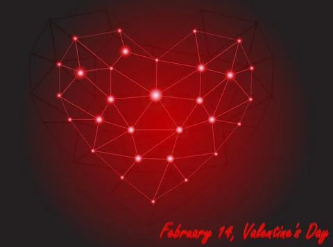 Luminous Heart Network Stock Illustration