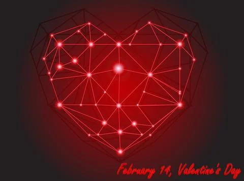 Luminous Heart Network Stock Illustration