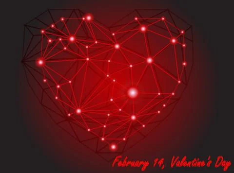 Luminous Heart Network Stock Illustration