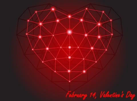 Luminous Heart Network Stock Illustration