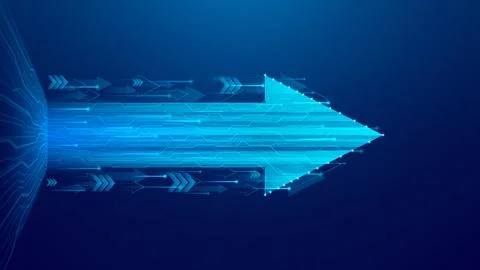 Luminous horizontal stream of cyber data Stock Illustration