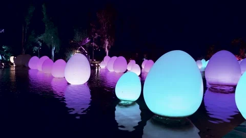 Luminous Inflatable Eggs Stock-Footage 143859208