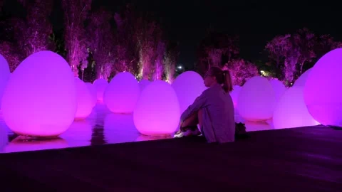 Luminous Inflatable Eggs Stock Footage 147623669