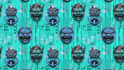 Luminous Knocker Vertical Motion Stock Footage 306462440