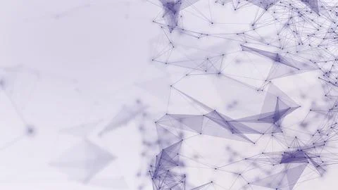 A luminous lavender network of angular translucent shapes spreads across a .. Stock Illustration