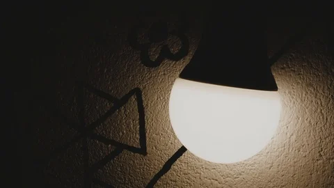Luminous led lamp in the dark close-up Stock Footage 103202789