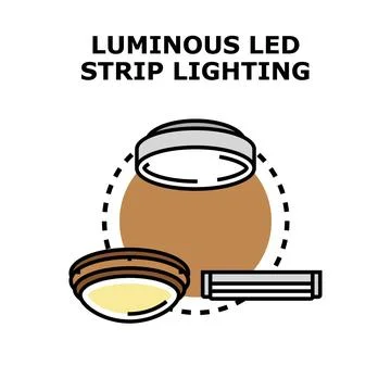Luminous led strip lighting and fixture concepts Stock Illustration