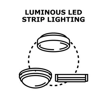 Luminous led strip lighting and fixture concepts Stock Illustration