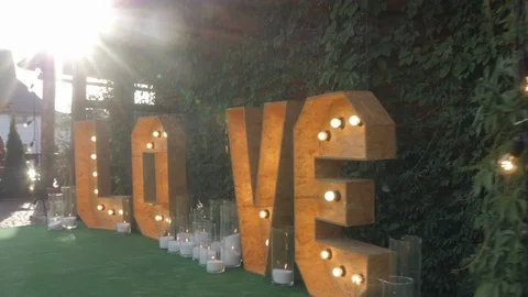 Luminous letters love Stock Footage 99749881