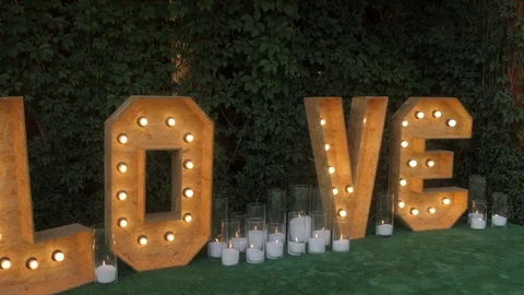 Luminous letters love Stock Footage 99749886