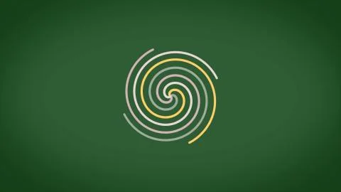Luminous lines and curves circulate smoothly. Rotation and circulation Illustrazione stock