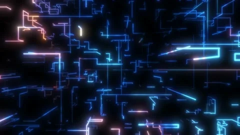 Luminous lines. The concept of the modern digital world Stock Footage 171361811
