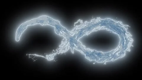 Luminous liquid flow in the form of infinity sign. Video stock 304491198