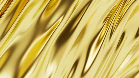 Luminous liquid gold waves flow with elegant metallic sheen, perfect for luxury  Stock Footage 314932347