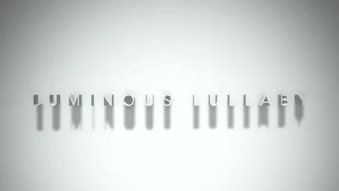 LUMINOUS LULLABY 3D title animation with shadows on a white background Stock Footage 296818051