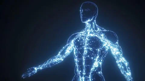 Luminous Lymphatic System Visualization Stock Illustration