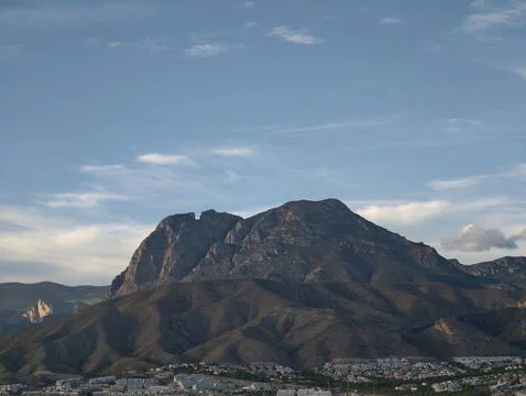 Luminous mountain range provides panoramic views of charming local Stock Photos