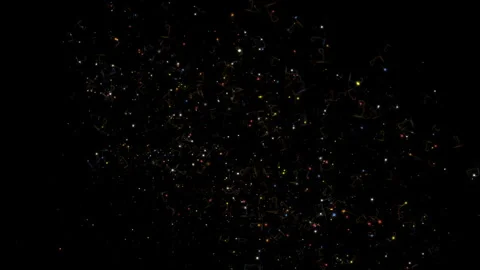 Luminous musical notes particles floating in space Stock Footage 340877788