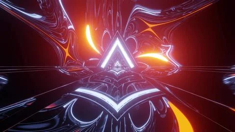 Luminous neon triangle design 3d illustration Stock Illustration