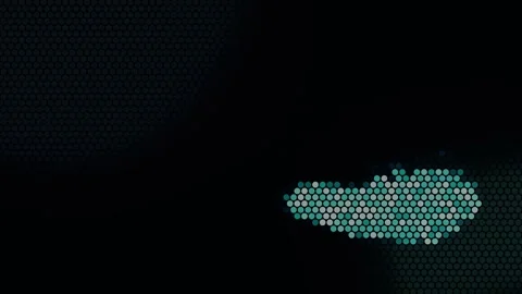 Luminous ocean fluorescent dot matrix fish swimming abstract animation Stock Footage 345376754